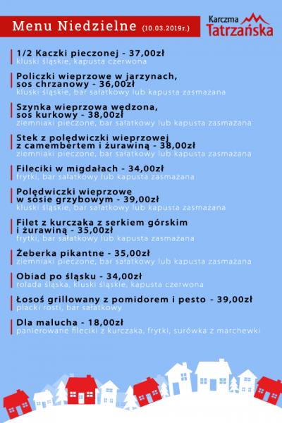 Menu na niedziele 2019-03-10.